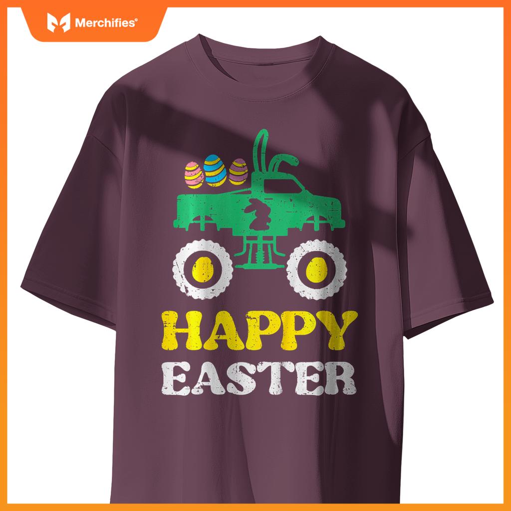 Kids Happy Easter Monster Truck Bunny Rabbit Boys Kids Toddler T-Shirt