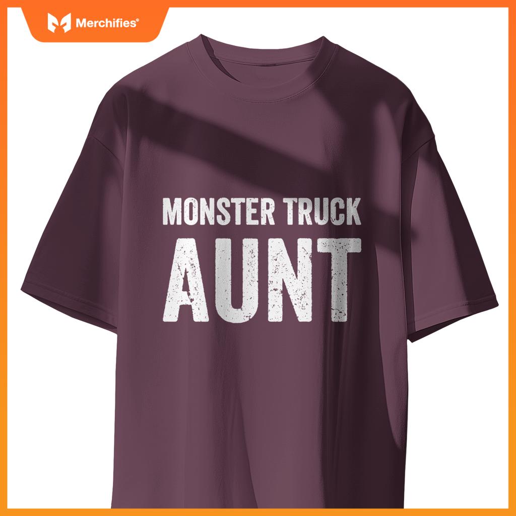 Monster Truck Aunt Retro Vintage Monster Truck Family T-Shirt