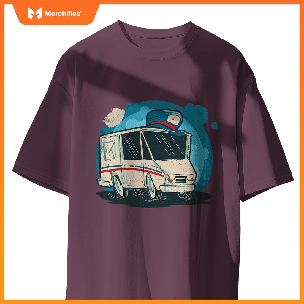 Mail Delivery Truck Artistic Postal Carrier Mailman T-Shirt