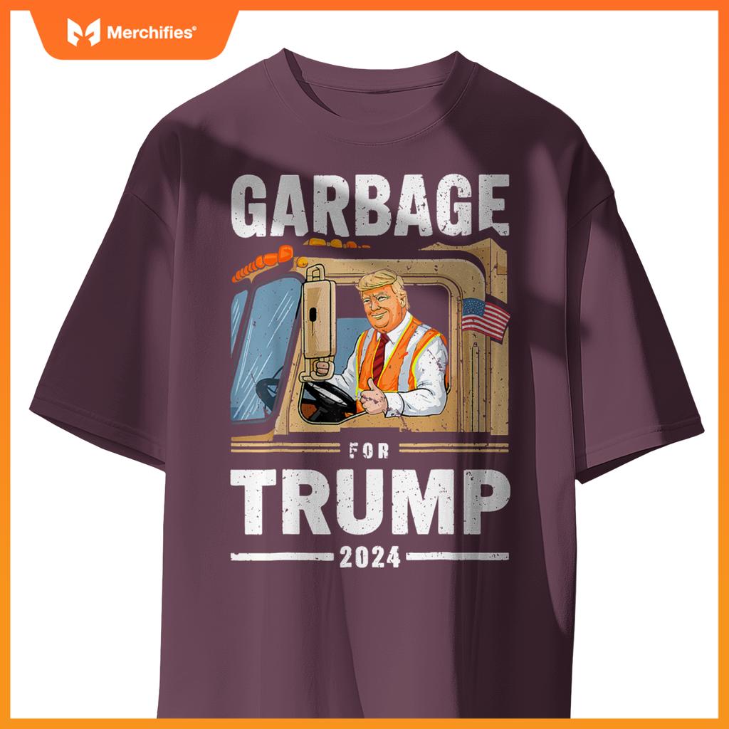 Garbage Trump 2024 Donald Trump Rides In Garbage Truck T-Shirt