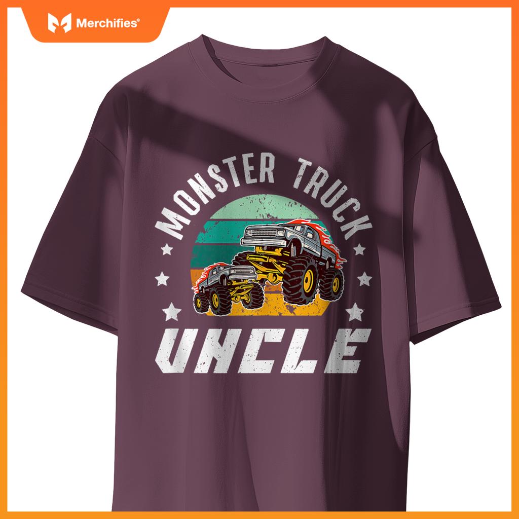 Mens Monster Truck Uncle Retro Monster Truck Uncle T-Shirt