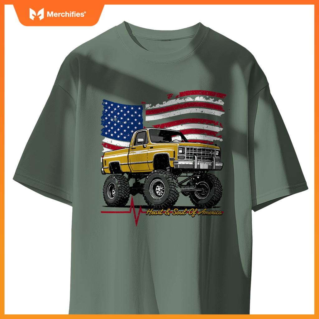 Lifted Squarebody 4Wd  American Pickup Truck T-Shirt
