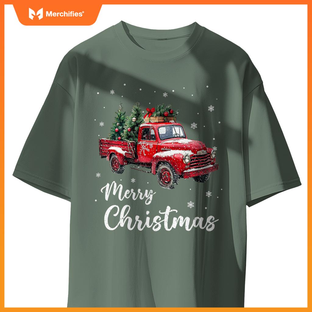 Merry Christmas Red Truck Family Matching Christmas Pajama T-Shirt