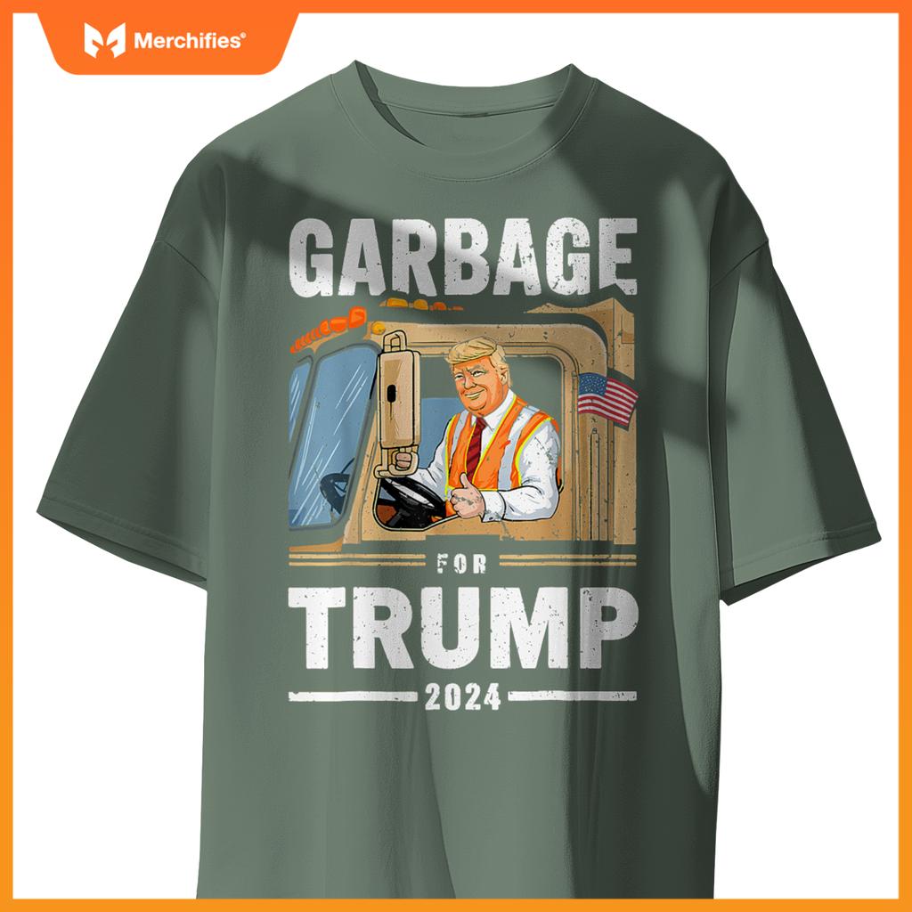 Garbage Trump 2024 Donald Trump Rides In Garbage Truck T-Shirt