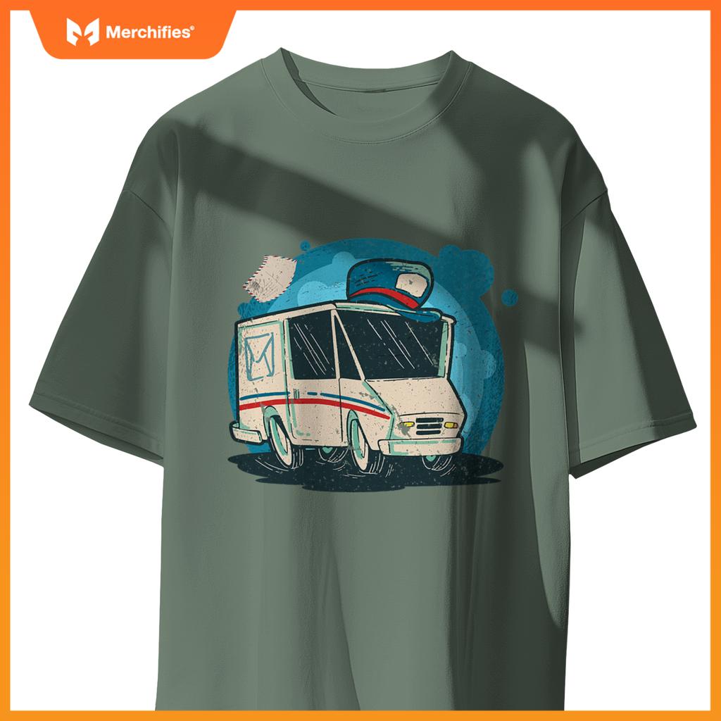 Mail Delivery Truck Artistic Postal Carrier Mailman T-Shirt