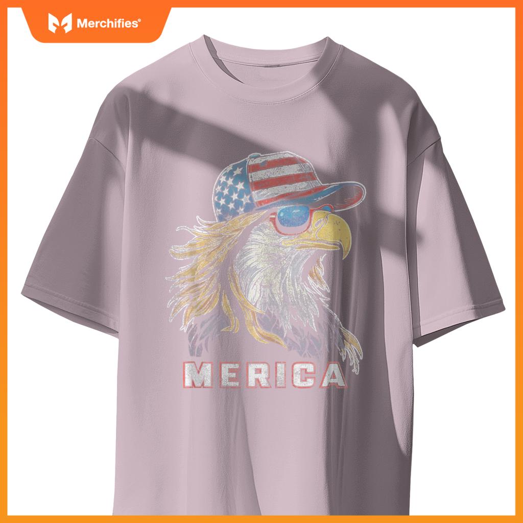 Merica - Eagle Patriotic USA 4th of July American Flag Funny T-Shirt