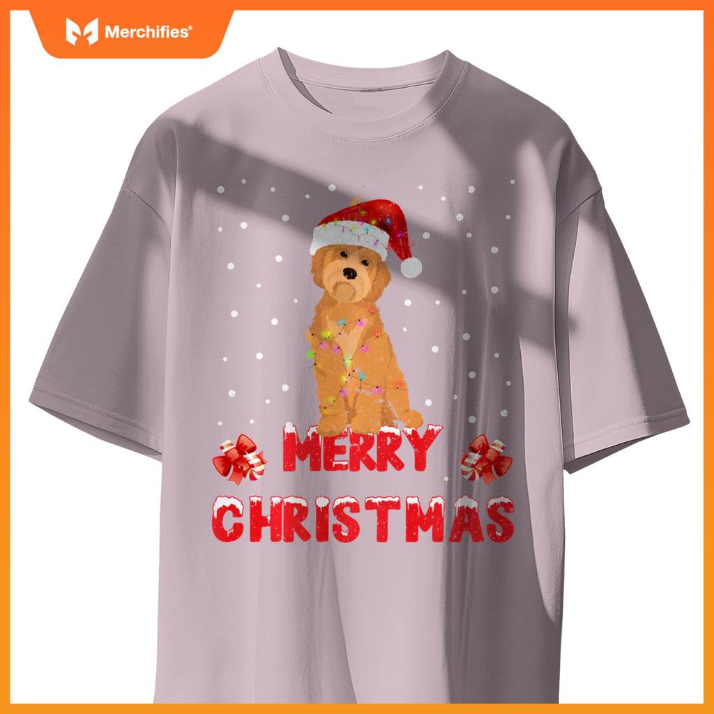 Merry Christmas Havanese Xmas Dog Santa Hat Lights Tree T-Shirt