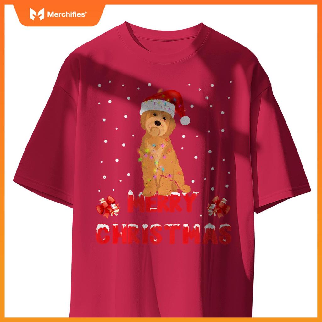 Merry Christmas Havanese Xmas Dog Santa Hat Lights Tree T-Shirt