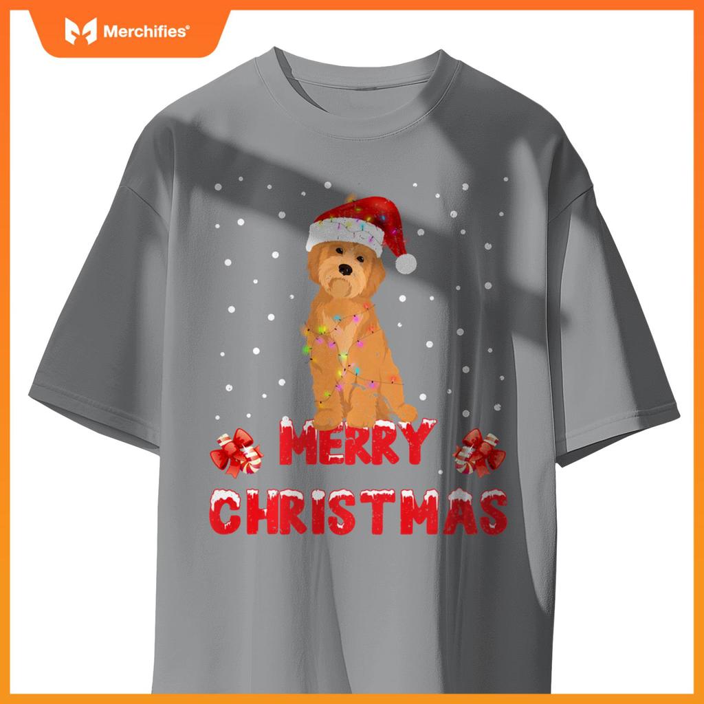 Merry Christmas Havanese Xmas Dog Santa Hat Lights Tree T-Shirt