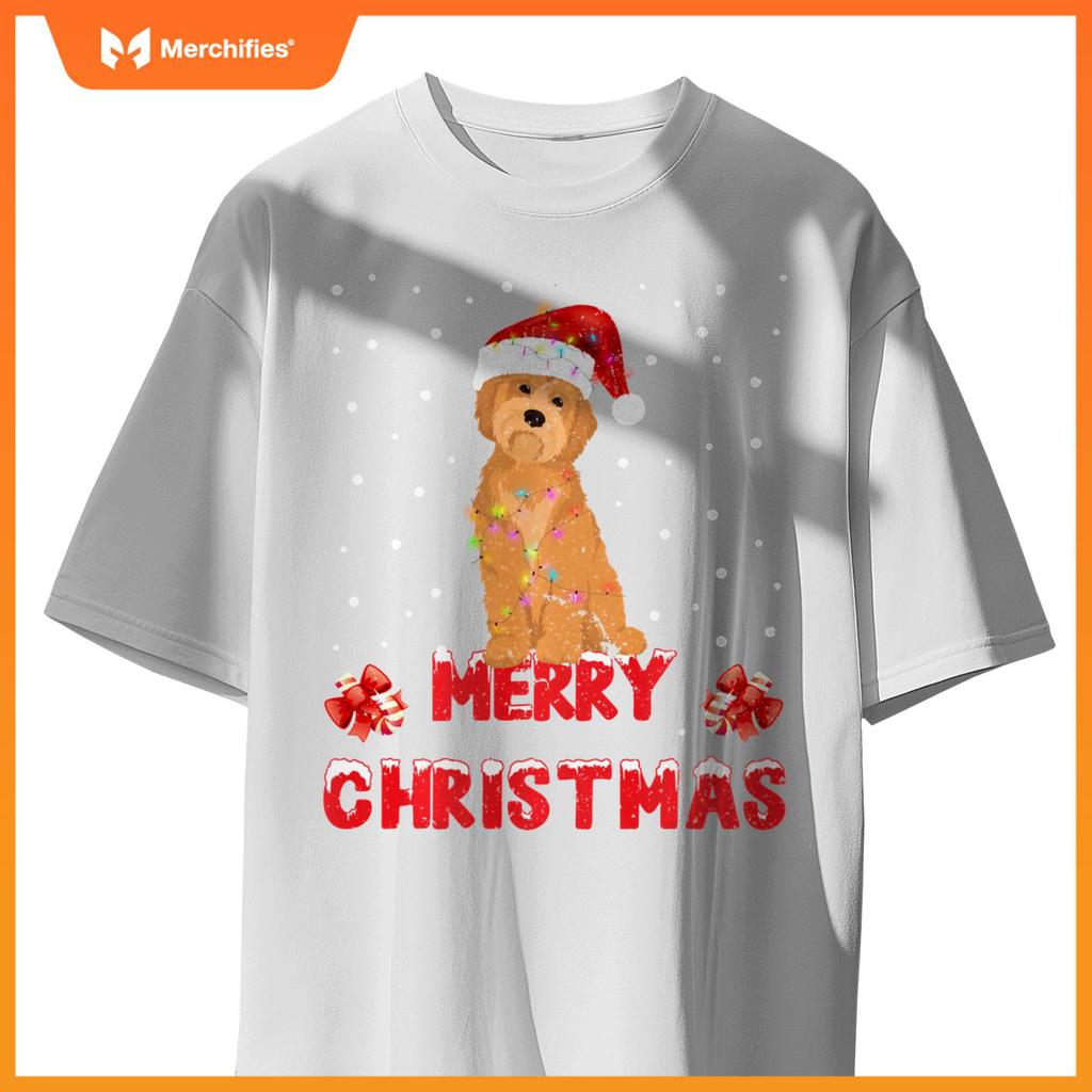 Merry Christmas Havanese Xmas Dog Santa Hat Lights Tree T-Shirt