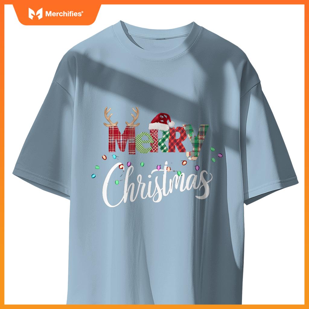 Merry Christmas Lights Red Santa Hat Xmas Family Men Women