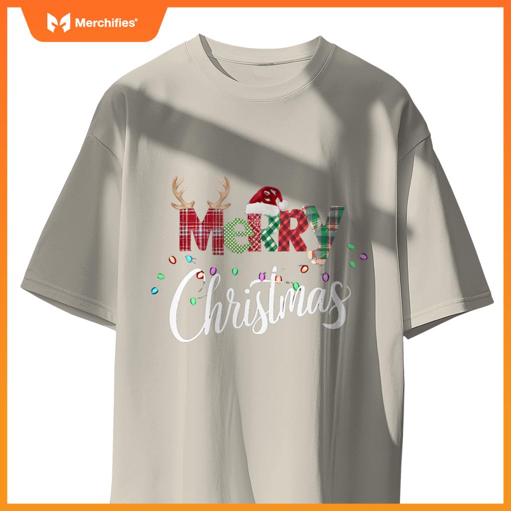Merry Christmas Lights Red Santa Hat Xmas Family Men Women