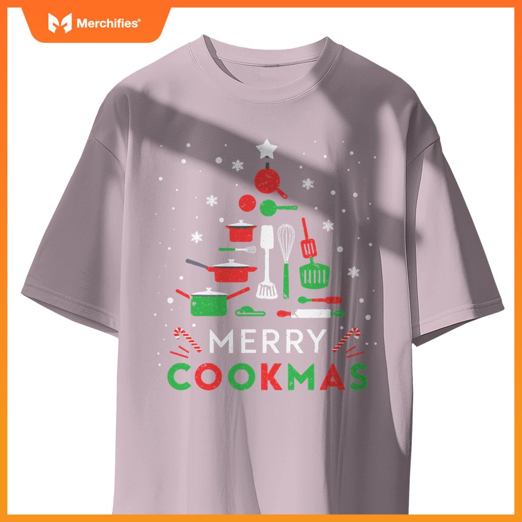 Merry Cookmas Funny Xmas Chef Cooking Christmas Tree T-Shirt