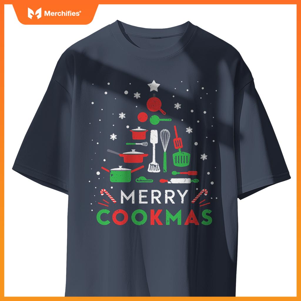 Merry Cookmas Funny Xmas Chef Cooking Christmas Tree T-Shirt