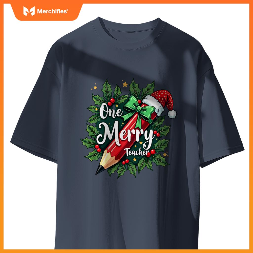 Merry Teacher Christmas Pencil Holly