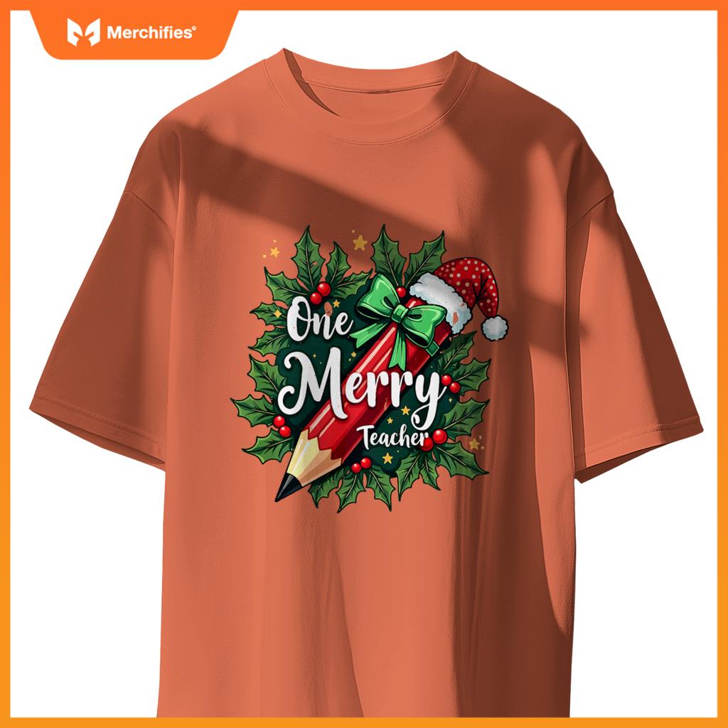 Merry Teacher Christmas Pencil Holly