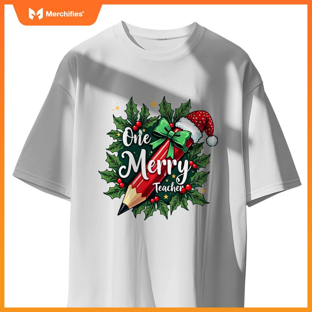Merry Teacher Christmas Pencil Holly