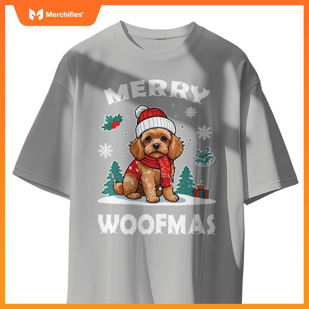 Merry Woofmas Cavoodle Dog T-Shirt