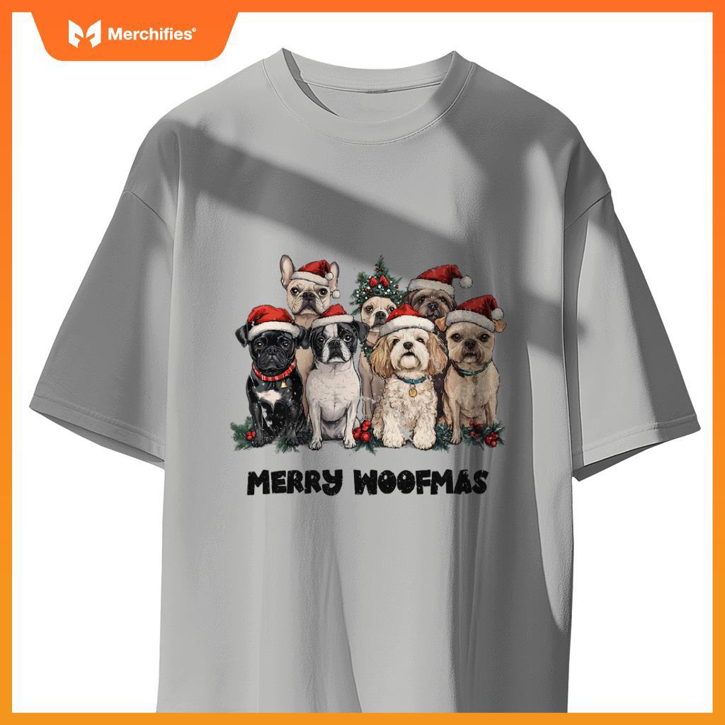 Merry Woofmas Shirt Christmas Dog Funny Dogs Xmas T-Shirt