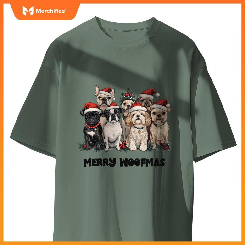 Merry Woofmas Shirt Christmas Dog Funny Dogs Xmas T-Shirt