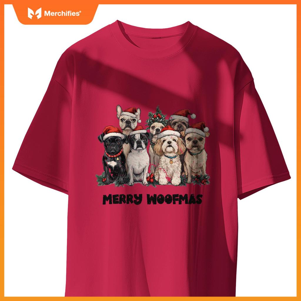 Merry Woofmas Shirt Christmas Dog Funny Dogs Xmas T-Shirt