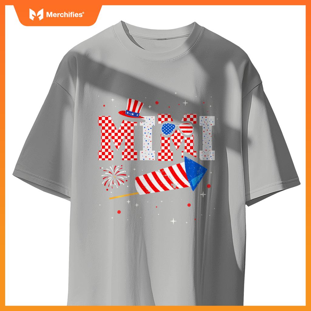Mimi Sunglasses USA Flag Fireworks Patriotic 4th Of July T-Shirt
