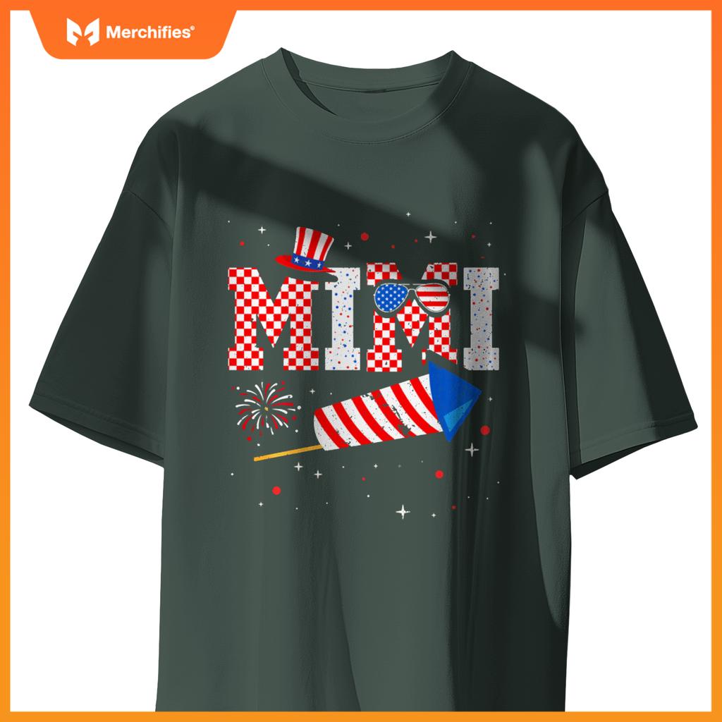 Mimi Sunglasses USA Flag Fireworks Patriotic 4th Of July T-Shirt