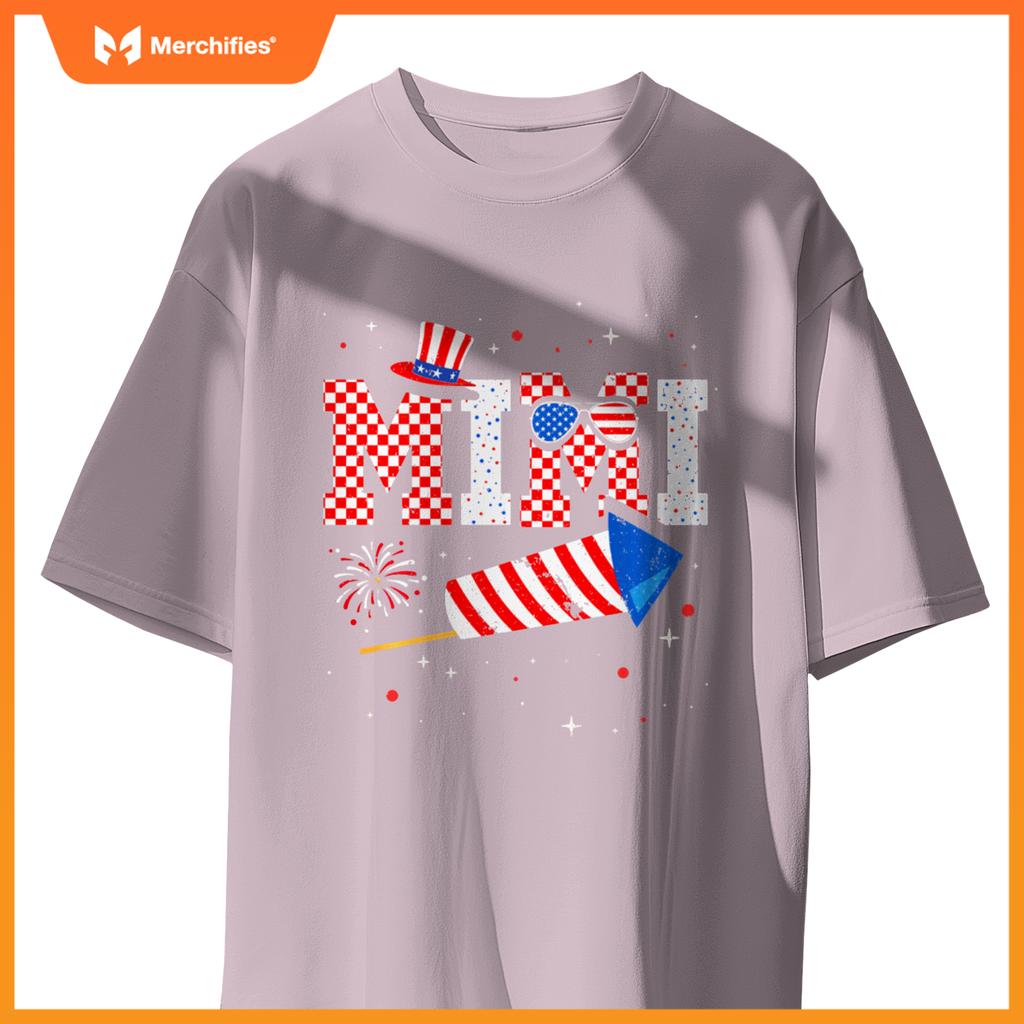 Mimi Sunglasses USA Flag Fireworks Patriotic 4th Of July T-Shirt