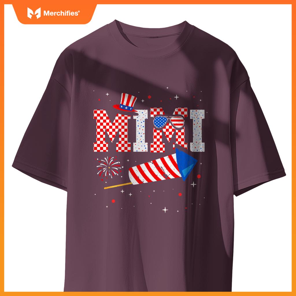 Mimi Sunglasses USA Flag Fireworks Patriotic 4th Of July T-Shirt