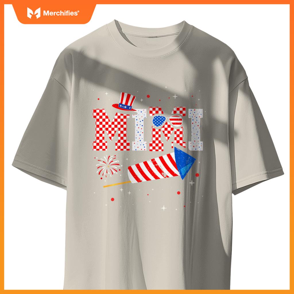 Mimi Sunglasses USA Flag Fireworks Patriotic 4th Of July T-Shirt