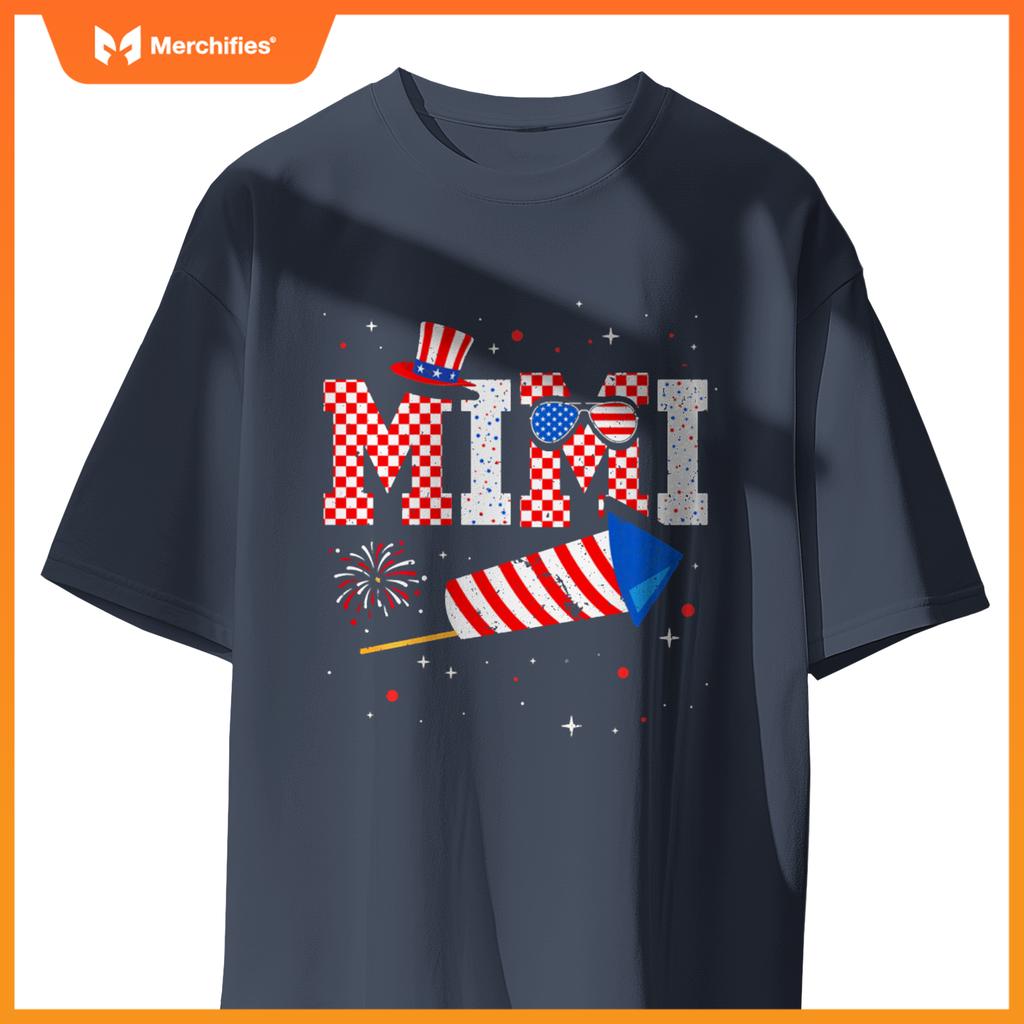 Mimi Sunglasses USA Flag Fireworks Patriotic 4th Of July T-Shirt