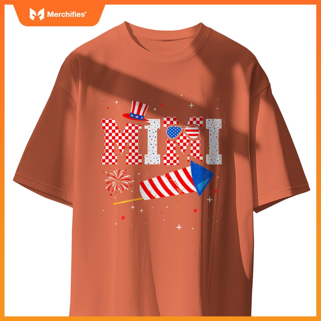Mimi Sunglasses USA Flag Fireworks Patriotic 4th Of July T-Shirt