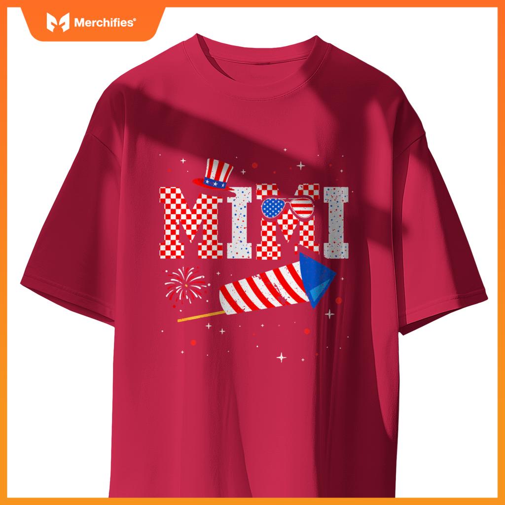 Mimi Sunglasses USA Flag Fireworks Patriotic 4th Of July T-Shirt