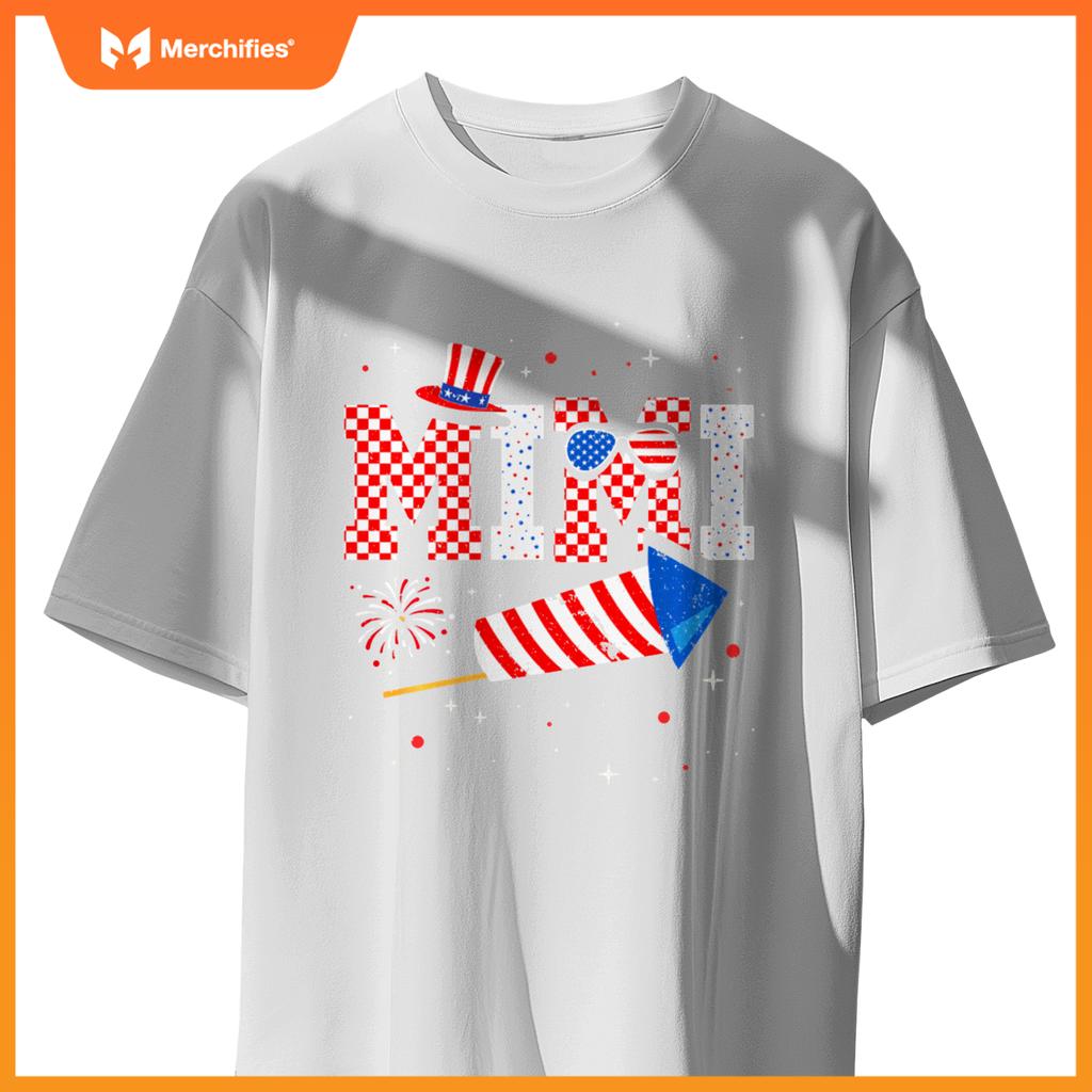 Mimi Sunglasses USA Flag Fireworks Patriotic 4th Of July T-Shirt