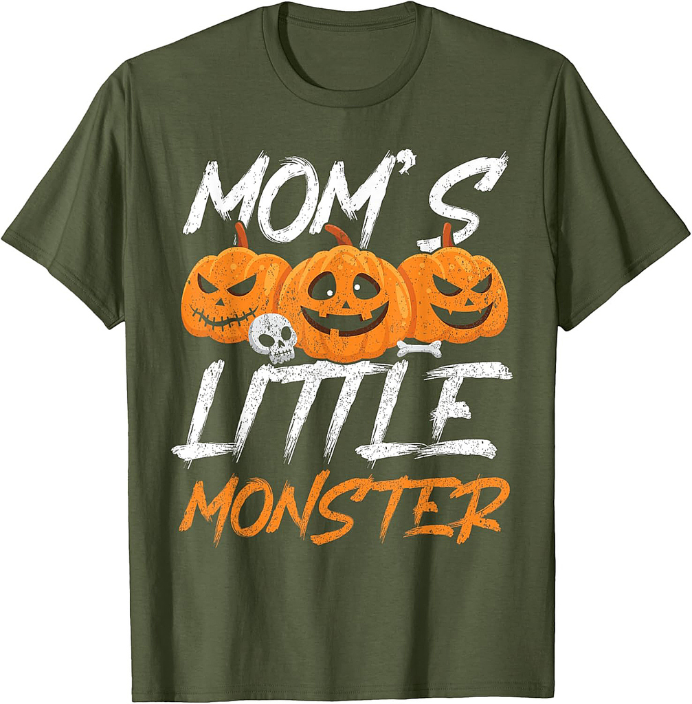 Mom's Little Monster | Halloween Apparel Funny Halloween T-Shirt