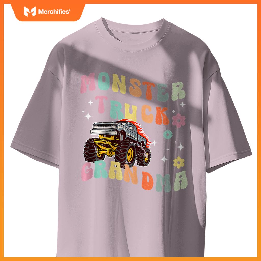 Monster Truck Grandma Groovy Monster Truck Grandmother T-Shirt