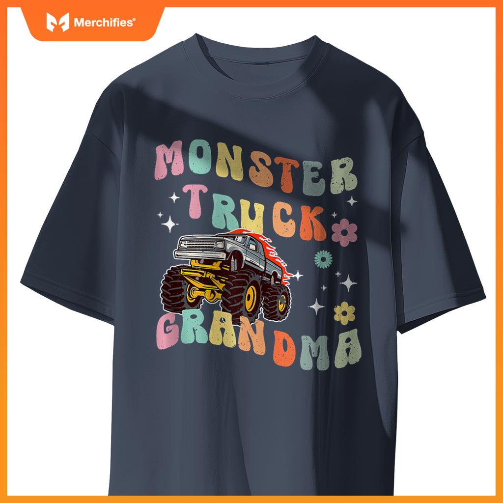 Monster Truck Grandma Groovy Monster Truck Grandmother T-Shirt