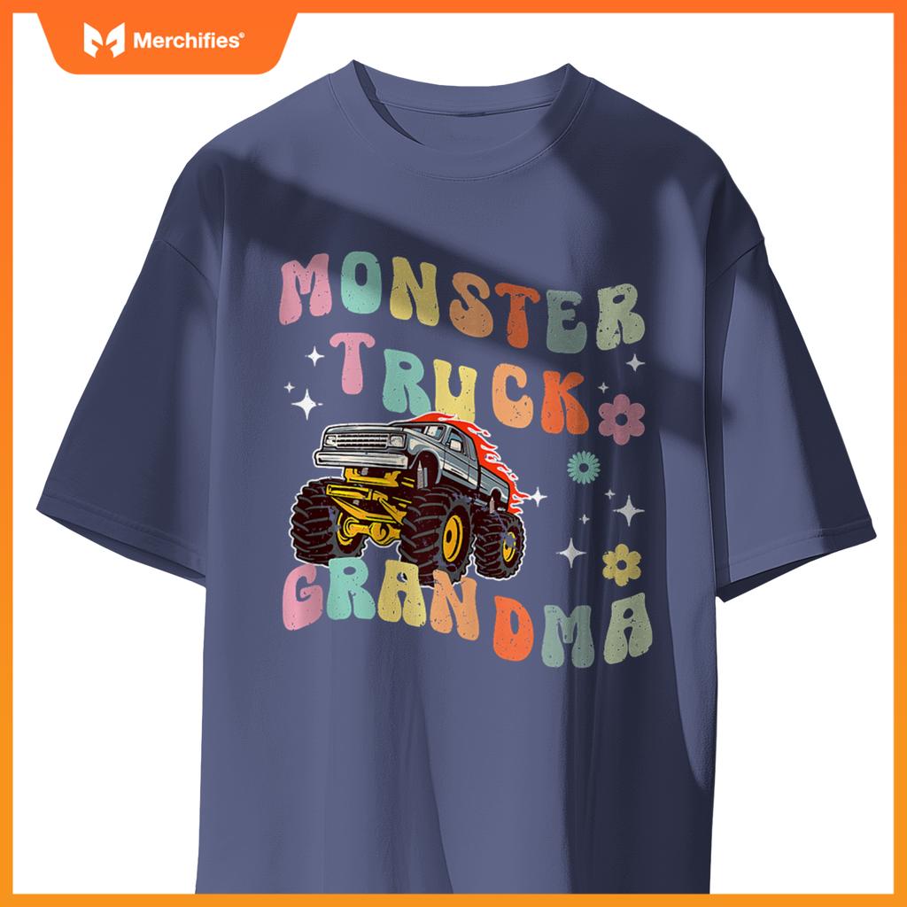 Monster Truck Grandma Groovy Monster Truck Grandmother T-Shirt