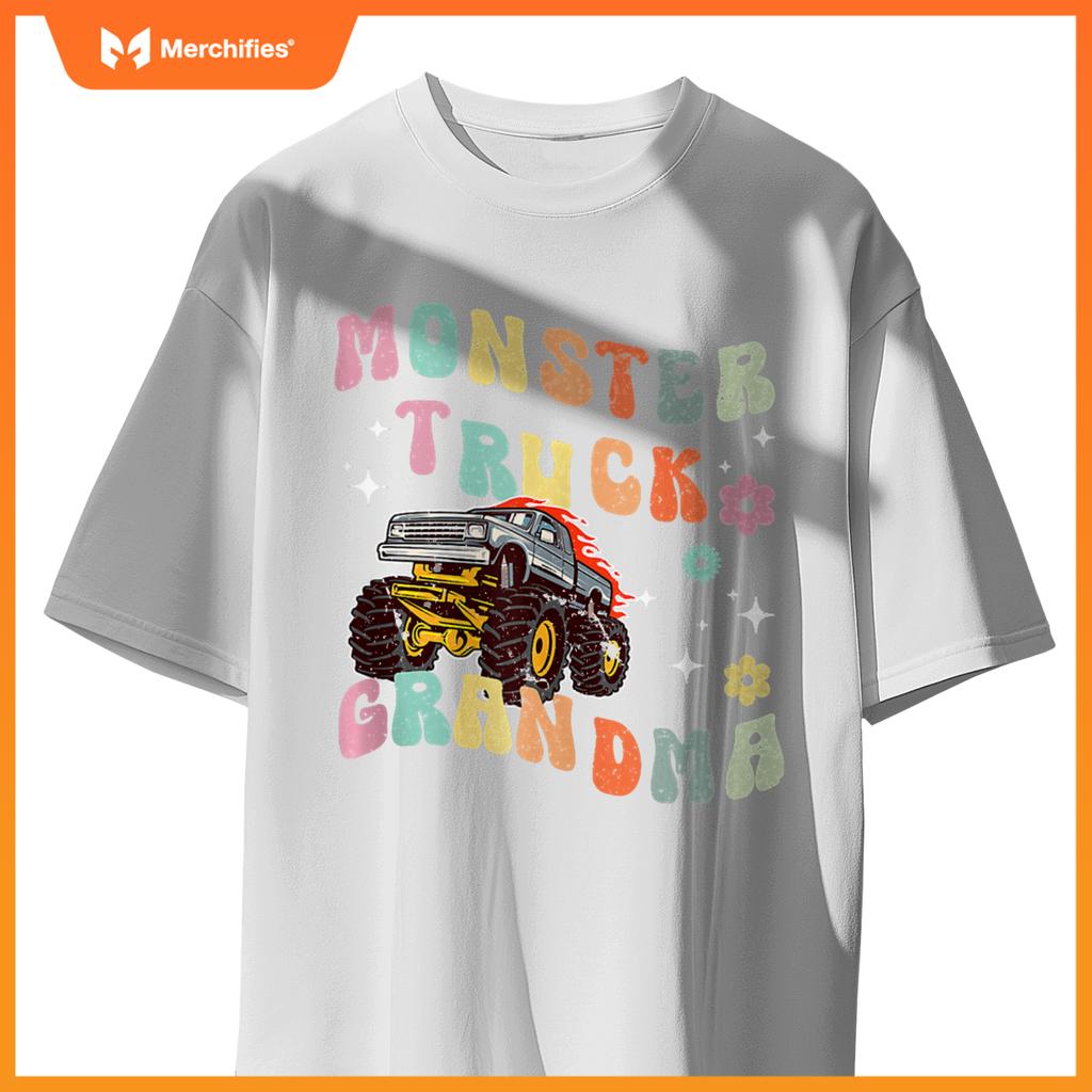 Monster Truck Grandma Groovy Monster Truck Grandmother T-Shirt