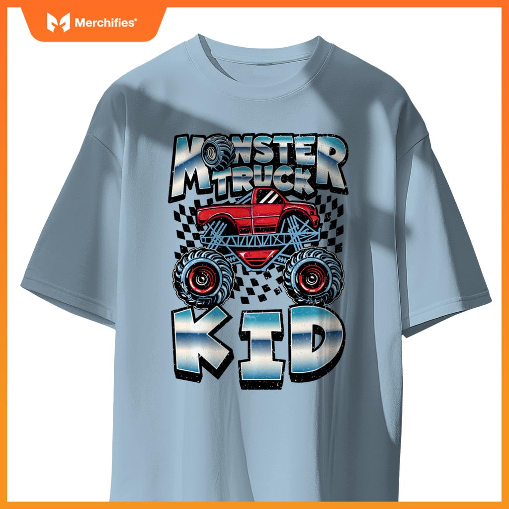 Monster Truck Kid Funny Boys Men Drivers Racers Retro Racing T-Shirt