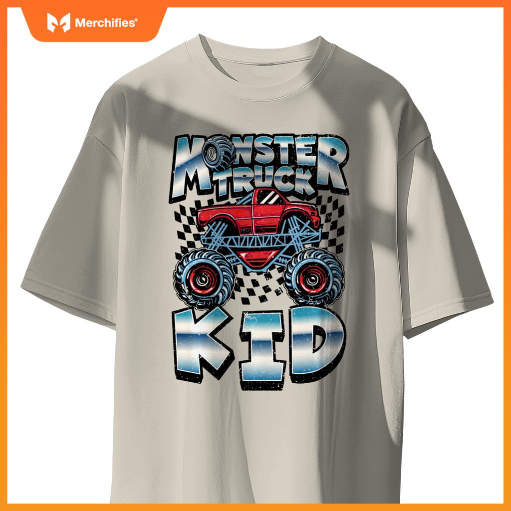 Monster Truck Kid Funny Boys Men Drivers Racers Retro Racing T-Shirt