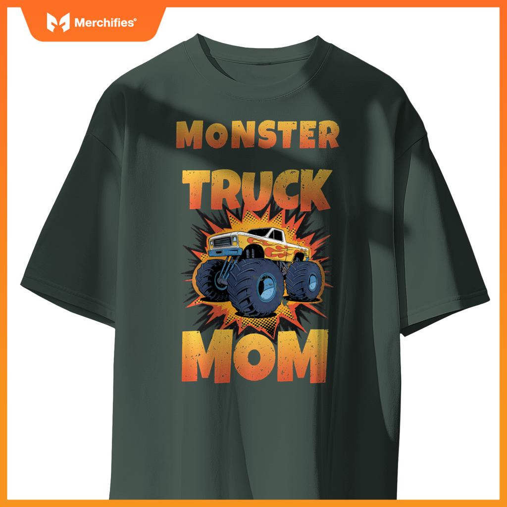 Monster Truck Mom Mama Family Birthday Party Mother Car Gift T-Shirt