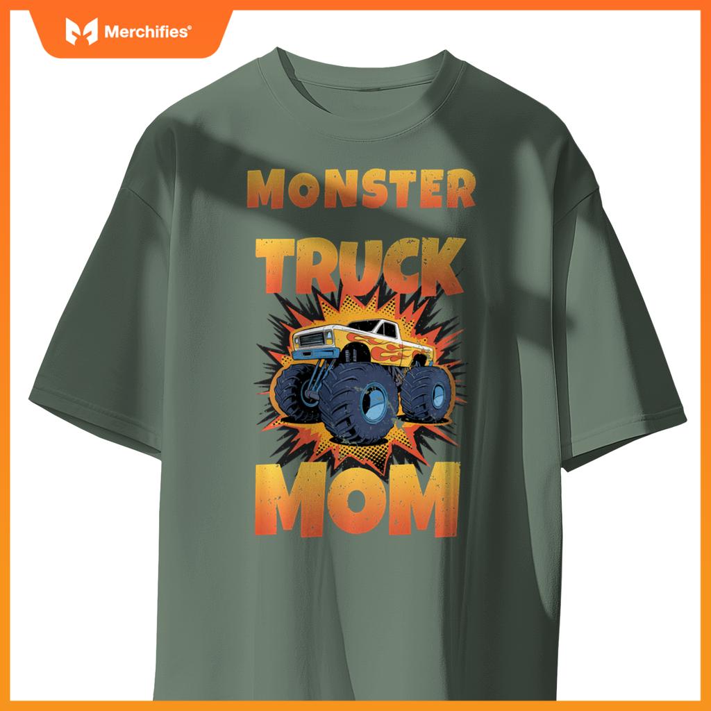 Monster Truck Mom Mama Family Birthday Party Mother Car Gift T-Shirt