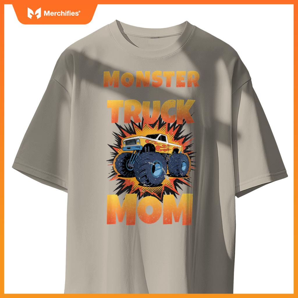 Monster Truck Mom Mama Family Birthday Party Mother Car Gift T-Shirt