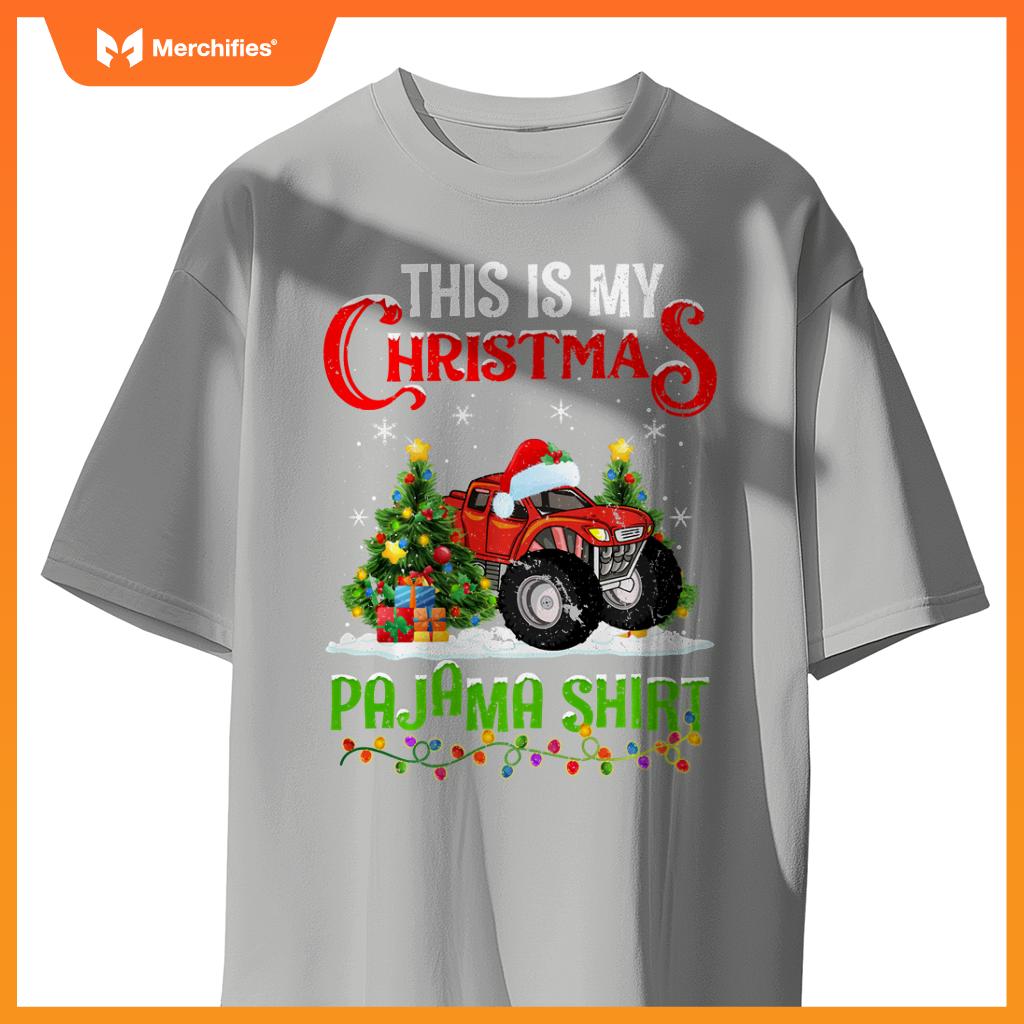 Monster Truck Xmas Lights This Is My Christmas Pajama T-Shirt