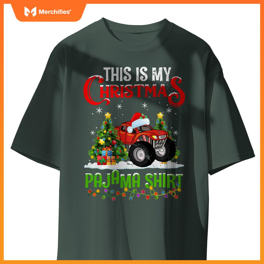 Monster Truck Xmas Lights This Is My Christmas Pajama T-Shirt