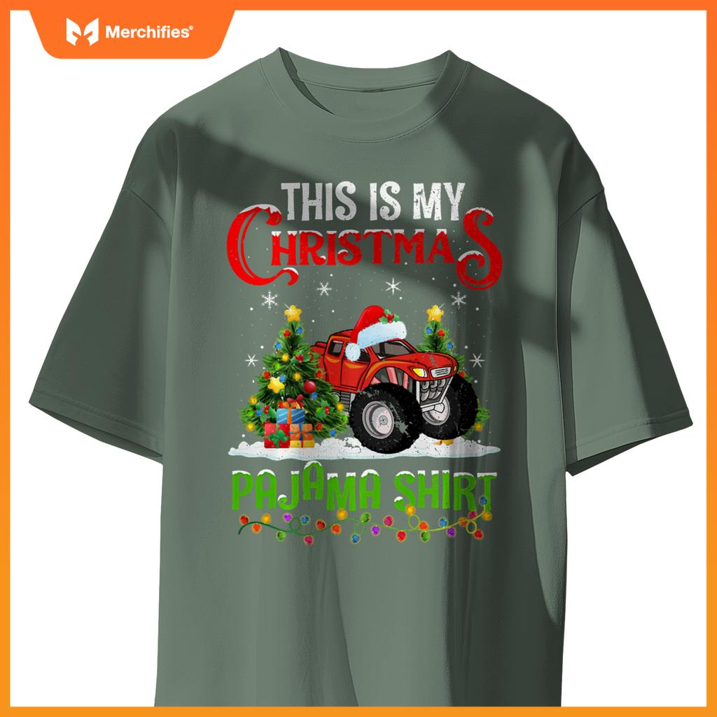 Monster Truck Xmas Lights This Is My Christmas Pajama T-Shirt