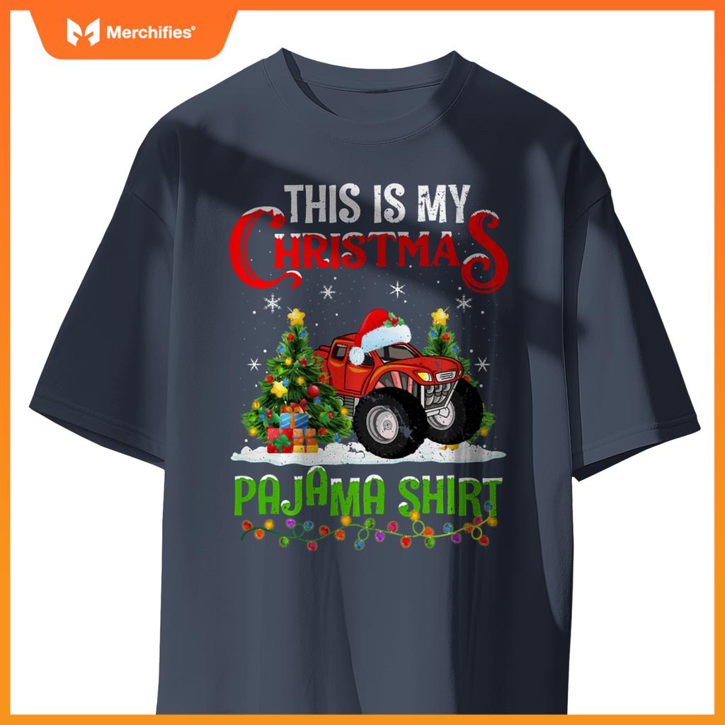 Monster Truck Xmas Lights This Is My Christmas Pajama T-Shirt