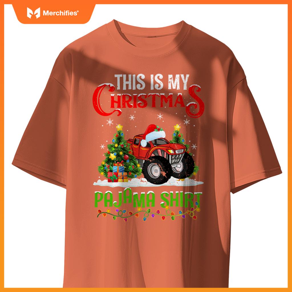 Monster Truck Xmas Lights This Is My Christmas Pajama T-Shirt