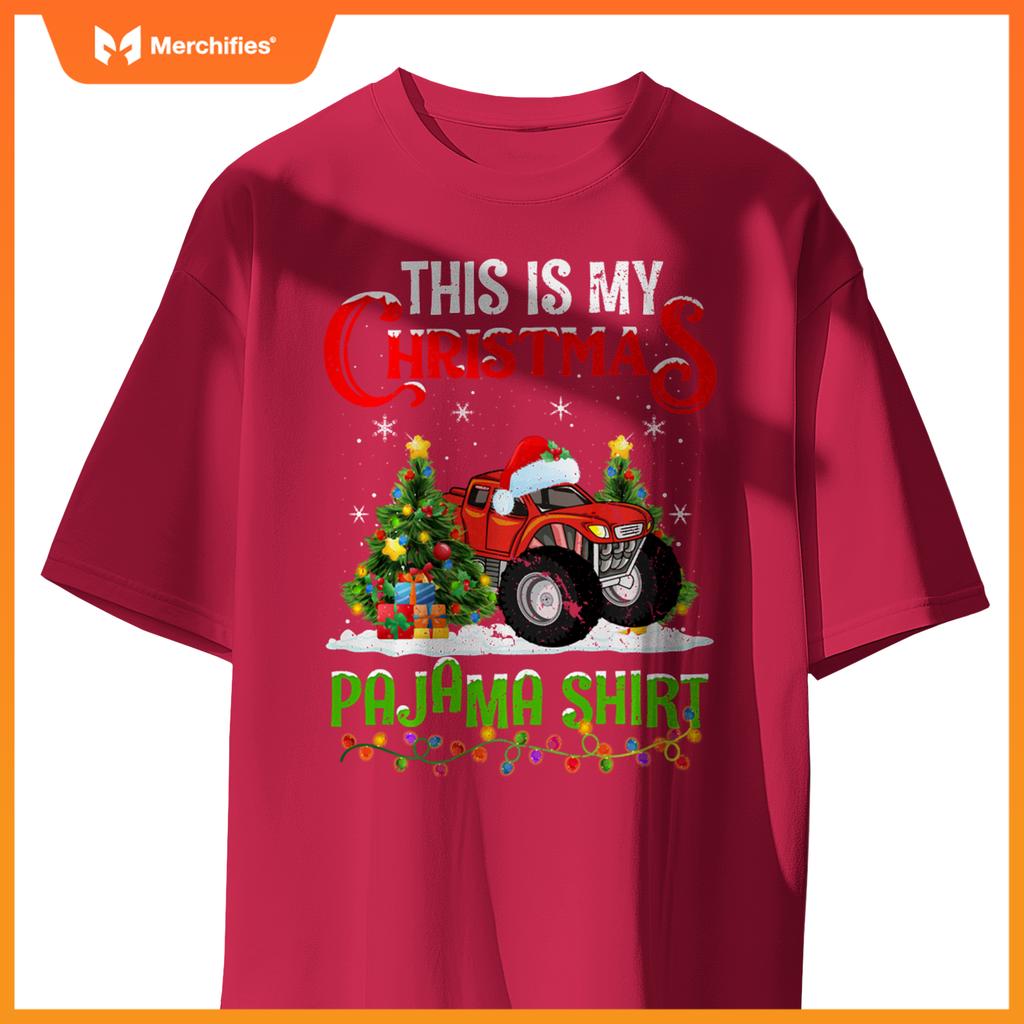 Monster Truck Xmas Lights This Is My Christmas Pajama T-Shirt